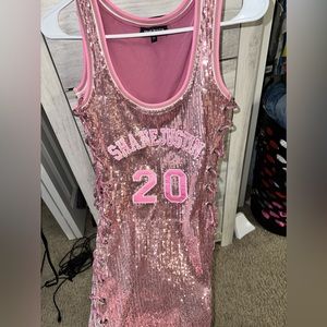 Shane Justin pink jersey dress